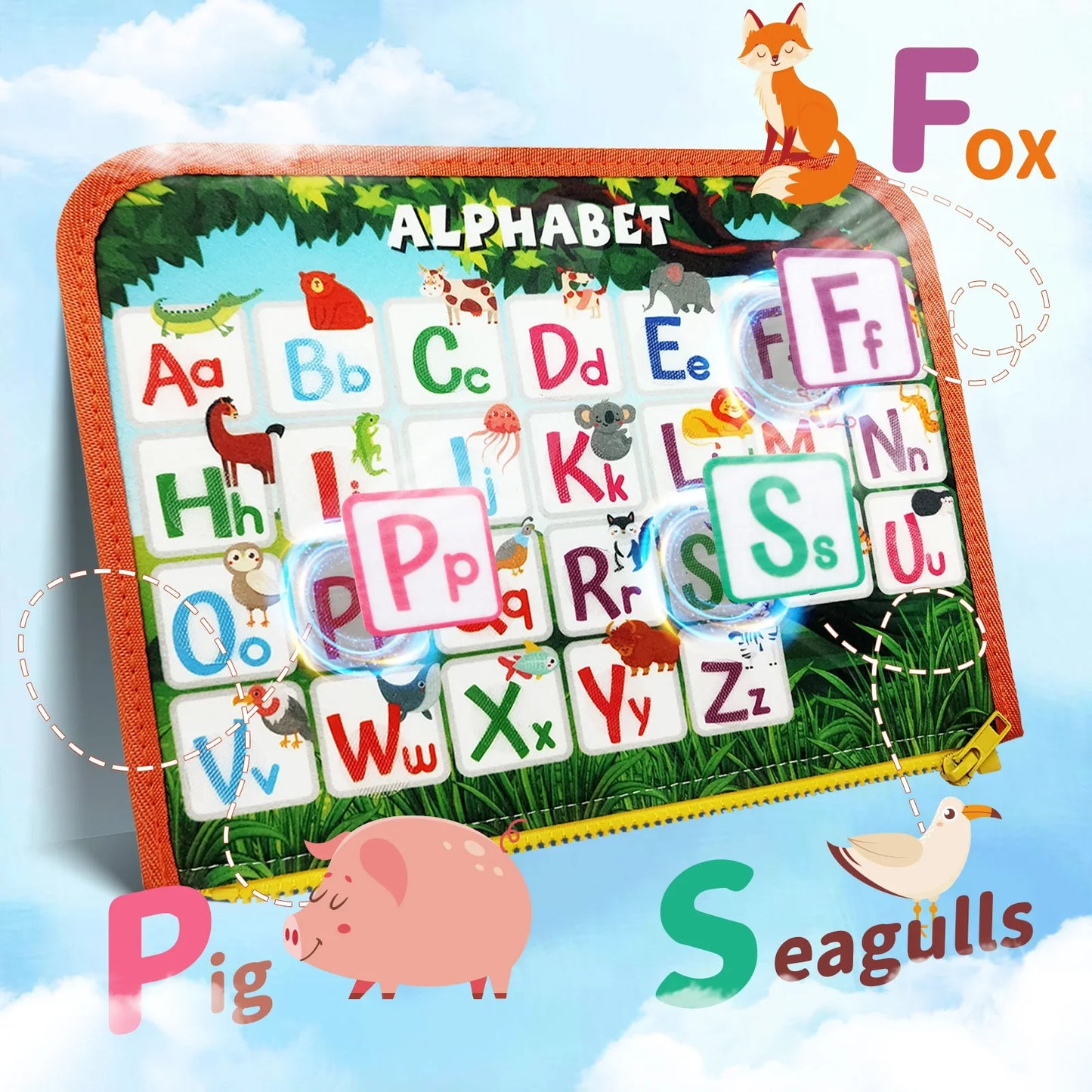 TUNJILOOL Montessori Busy Board – Early Educational Toy for Toddlers, Felt Cloth Story Book, 3D Shape & Color Match