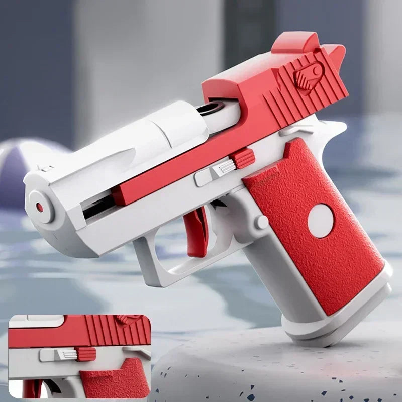Mini Desert Eagle Water Gun – Mechanical Continuous Firing Small Pistol for Kids, Summer Beach & Pool Toy