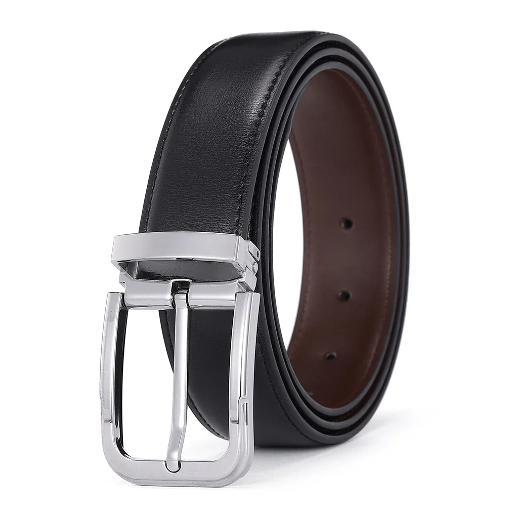 Men’s Pin Buckle Cowskin Leather Belt – High-Quality Designer Waist Strap, Luxury Fashion Accessory