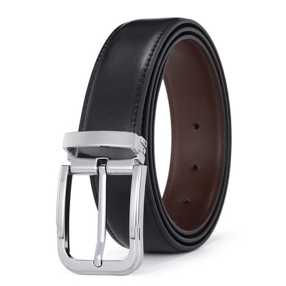 Men’s Pin Buckle Cowskin Leather Belt – High-Quality Designer Waist Strap, Luxury Fashion Accessory