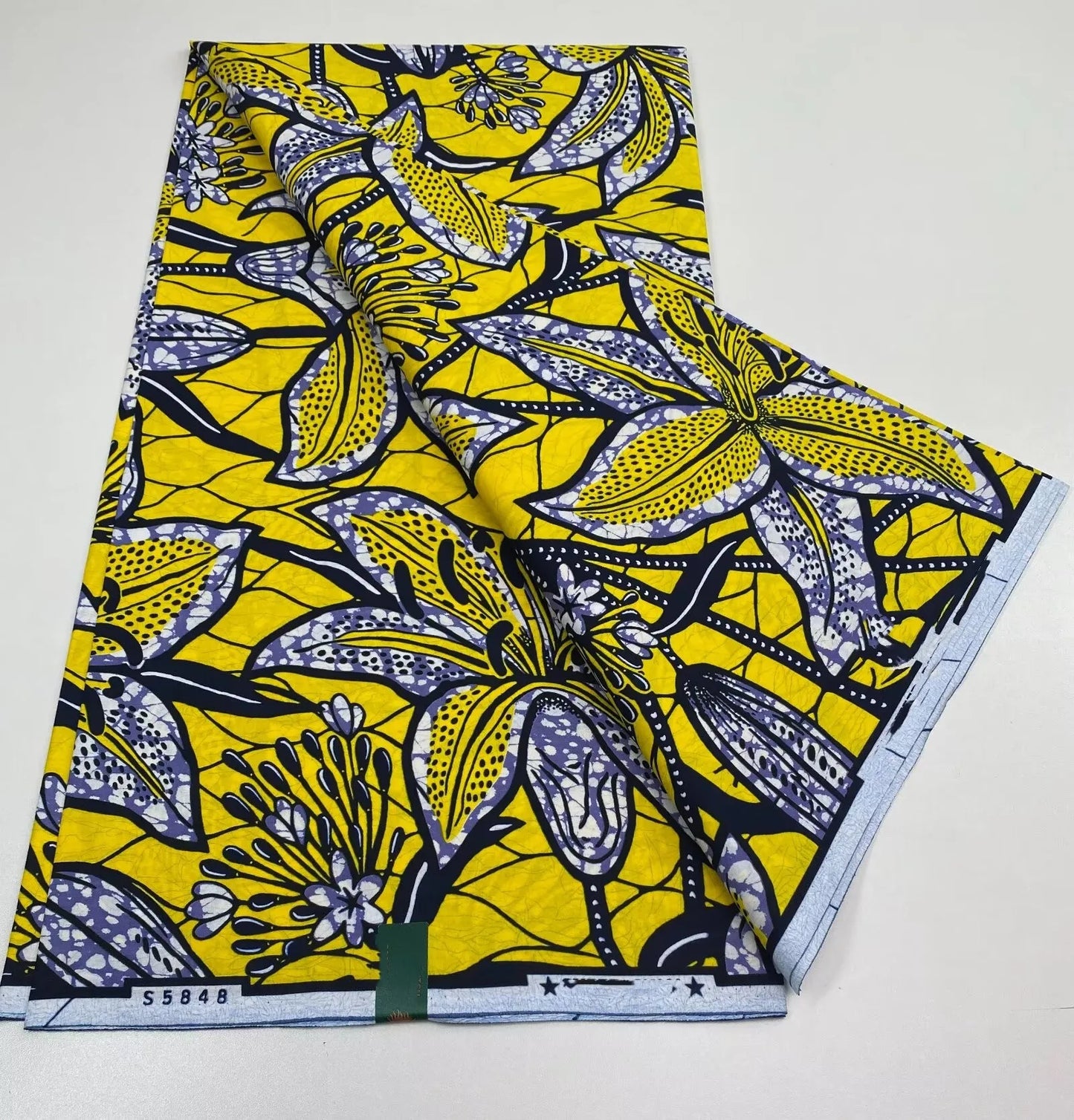 African Real Print Ankara Wax Fabric - Soft 100% Cotton Pagne 6 Yards