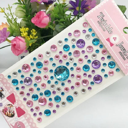 Glitter Face Rhinestone Stickers - Kids Eye & Face Diamond Jewels for Festival Makeup, Parties & Creative Looks