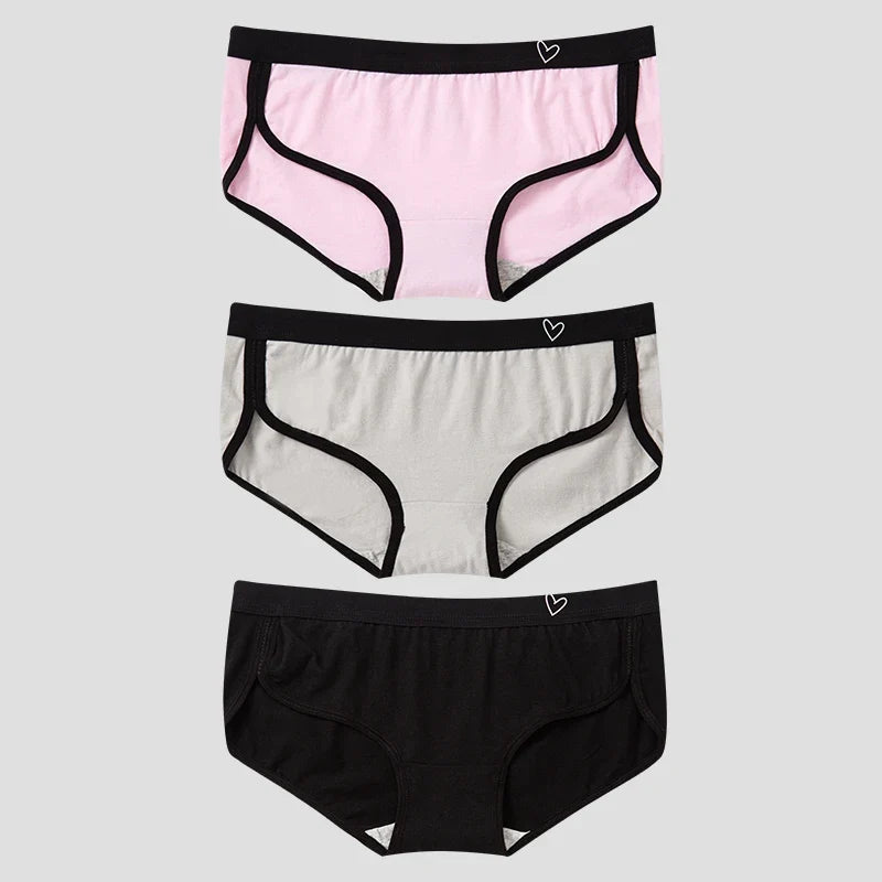 BANNIROU 3Pcs Women’s Cotton Briefs - Soft Breathable Low-Rise Sports Fitness Panties & Everyday Lingerie Underwear