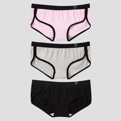 BANNIROU 3Pcs Women’s Cotton Briefs - Soft Breathable Low-Rise Sports Fitness Panties & Everyday Lingerie Underwear