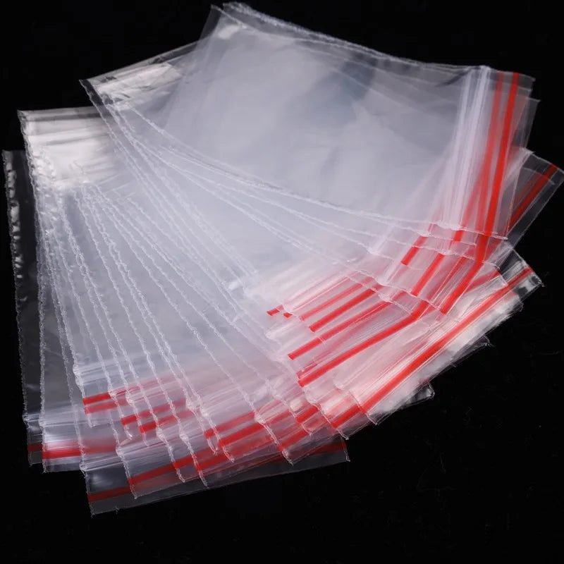 500/100pcs Self-Seal Transparent Plastic Bags – Storage Pouches for Jewelry, Food, Pills, Wholesale