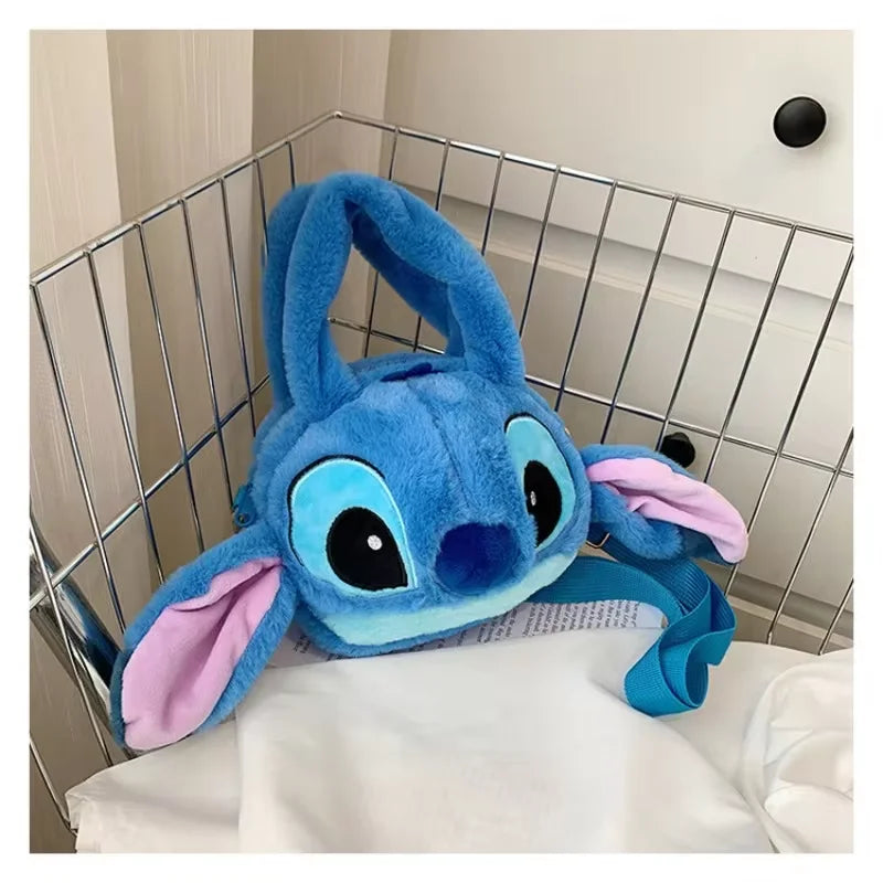 Disney Lilo & Stitch Plush Messenger Bag – Kawaii Anime Handbag for Girls, Stuffed Cartoon Plushie Soft Bag for Kids