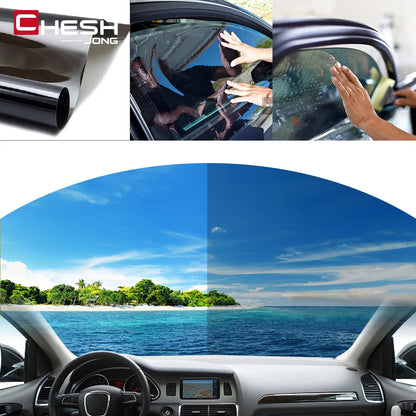 300x50cm Black Car Window Foils Tinting Film - VLT Solar Sun Shade Films for Side Windows - UV Protector Sticker Films