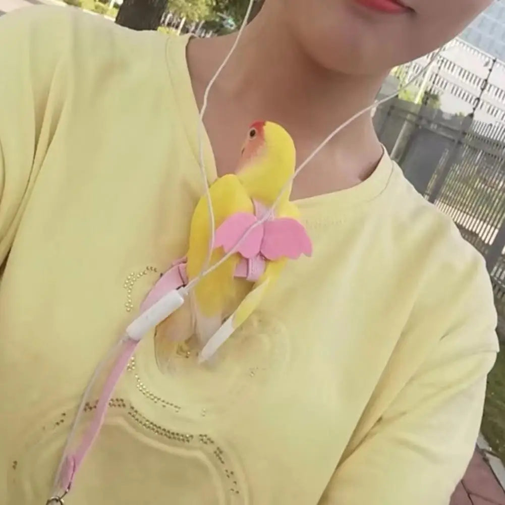 Ultra-Light Parrot Bird Flying Traction Rope: Adjustable Harness Outgoing Leash with Comfortable Handle Straps Band