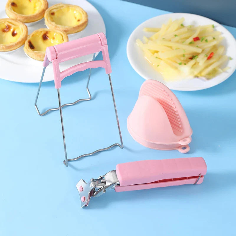 Anti-Scalding Clip Dish Clamp Steamer Gripper - Silicone Gloves, Microwave Oven Tray Non-Slip Pan Gripper Clip, Kitchen Accessories