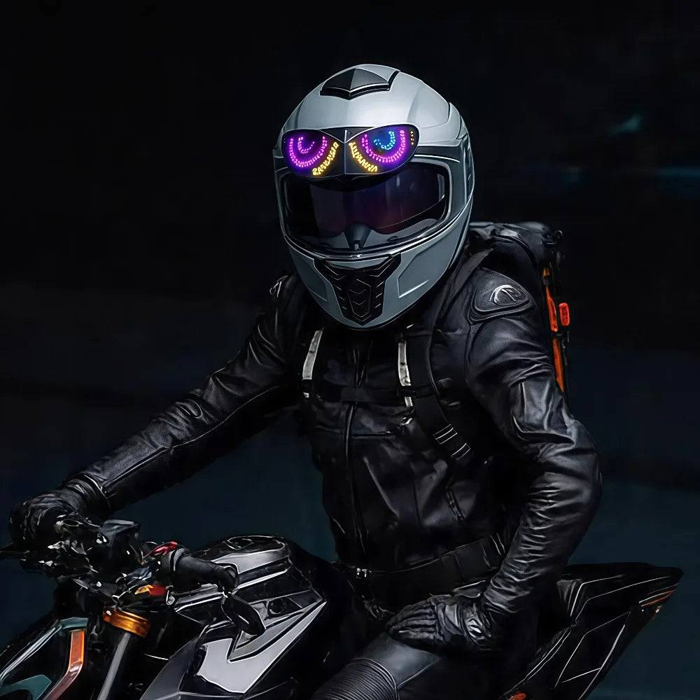 Smart LED Helmet Display Light Panel – Customizable Pattern Safety Light for Bicycle, Scooter & Skateboard (Helmet Not Included)