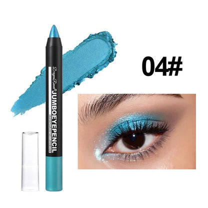 12-Color Waterproof Eyeshadow Pencil – Long-Lasting Pigment Blue Purple Black Eye Shadow Stick