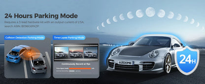 AZDOME M550 Pro 4K Car DVR Dash Cam – WiFi 5.8GHz, Front/Cabin/Rear Cameras, GPS, Night Vision & Parking Monitor