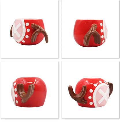 One Piece Anime Ceramic Mug — Chopper, D. Law & Three Brothers Hat Coffee Cup Christmas Gift
