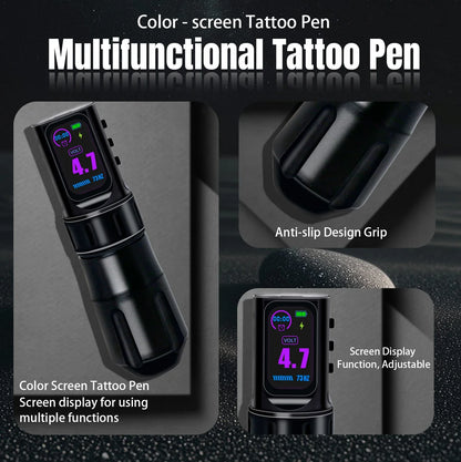 Wireless Tattoo Pen Machine – Dual Mode Direct Drive with IPS Screen, 1800mAh Battery & Timing Function for Professional Tattoo Artists
