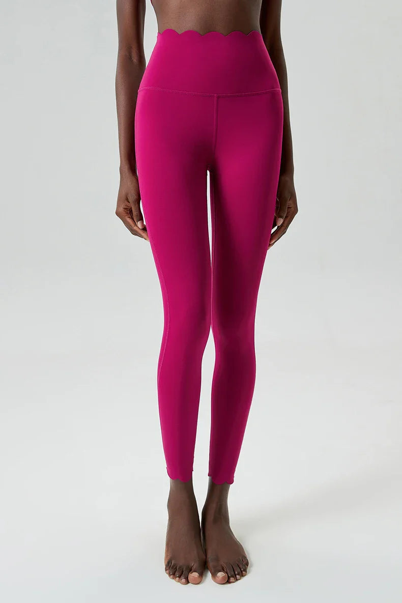 Women’s High Waist Sports Leggings – Solid Color Soft Yoga Pants & Breathable Gym Tights