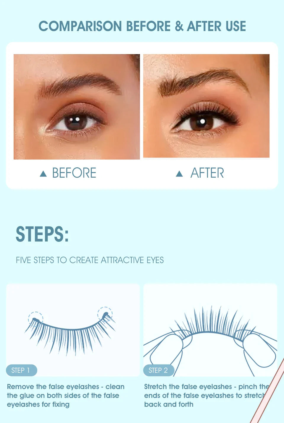 IMAGIC 5ml False Eyelash Extension Glue — Waterproof, Fast-Dry, Long-Lasting Transparent Eyelash Primer Tool with No Irritation