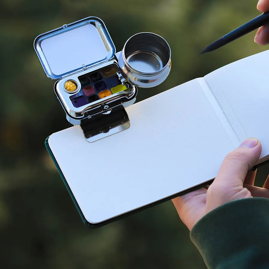 Mini Portable Watercolor Paint Dispenser Set: Travel Watercolour Paint Set with 10/16 Grids Palette Empty Box