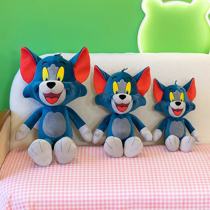 35/45/65cm Cute Cat & Mouse Plush Doll — Large Tom & Jerry Cartoon Stuffed Toy, Children's Soothing Companion Gift