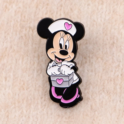 3pcs Mouse Doctor Enamel Pin Set – Medical Badge Brooches for Backpack, Hat, Collar & Lapel, Cosplay Accessories Gift