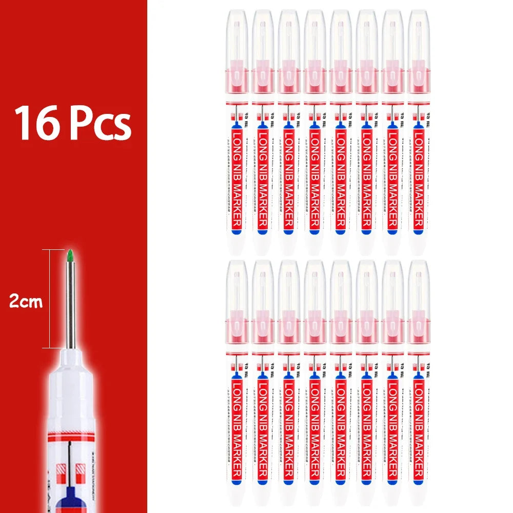 2cm Waterproof Deep Hole Marker Pen - Long Head Carpenter Markers for Metal Woodworking Tools 4-80pcs