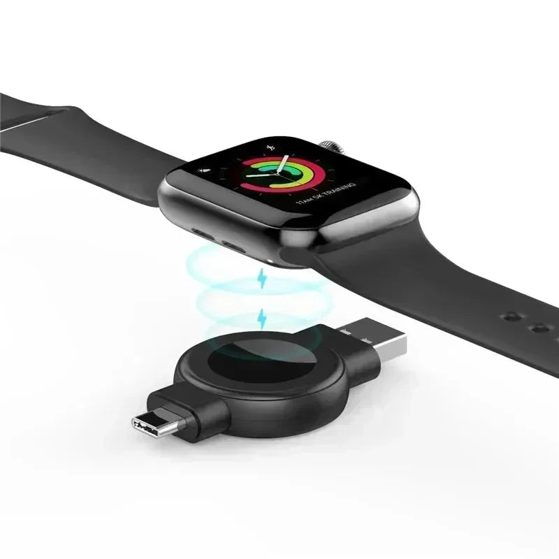 Magnetic Wireless Watch Charger USB-C — Fast Charging for Apple Watch 9/8/7/6/5/4/SE & Samsung Galaxy Watch 7/6/5/4 Active 1/2