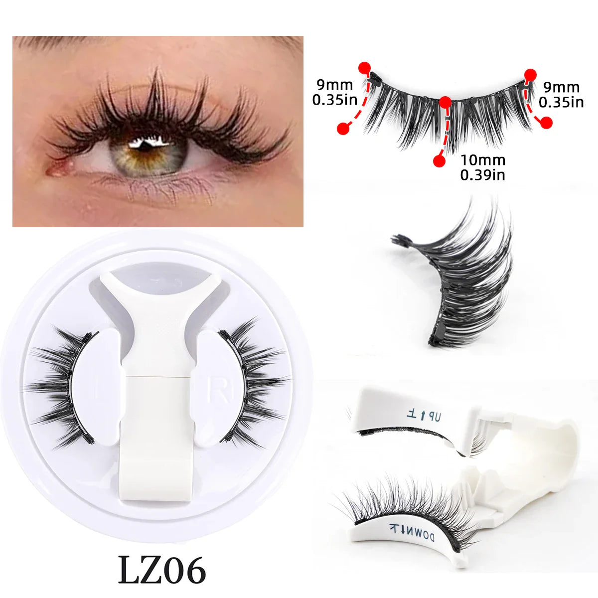 Magnetic Eyelashes Set – 3D Mink Reusable False Lashes 1/2 Pairs with Tweezers, Natural Long Makeup Kit