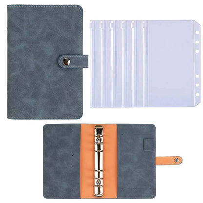 2024 A6 Budget Binder – PU Leather Notebook with Cash Envelopes System, Clip-On Binder Pockets for Money Saving & Bill Organizer Gifts