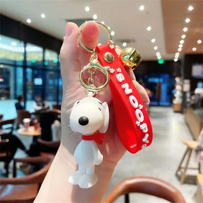 Snoopy Cute Silicone Keychain – Phone, Bag & Car Pendant | Creative Couple Keyring Christmas Gift