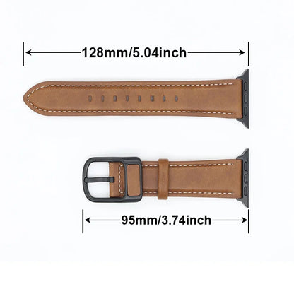 PU Leather Apple Watch Band - Premium Wrist Strap Bracelet for iWatch Series 4 5 6 SE 7 8 9 10 Ultra 49mm 40mm 41mm 42mm 44mm 45mm 46mm