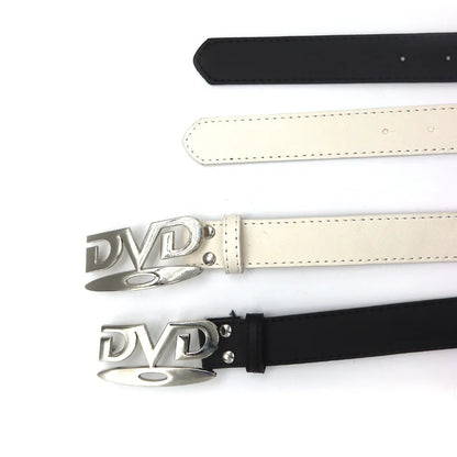 Unisex Vintage DVD Buckle Belt – Nostalgic Design Waist Strap for Jeans, Casual Fashion Belt for Men & Women