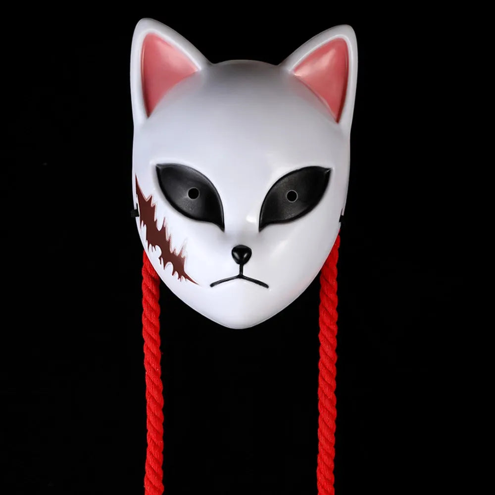 Anime Demon Cosplay Mask — Kimetsu No Yaiba Sabito & Makomo ABS Plastic, Deluxe Halloween Party Costume Props