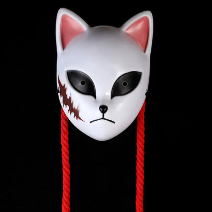 Anime Demon Cosplay Mask — Kimetsu No Yaiba Sabito & Makomo ABS Plastic, Deluxe Halloween Party Costume Props