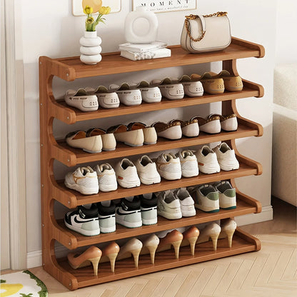 Bamboo Shoe Rack for 15–24 Pairs – Space-Saving, Easy Assembly Shoe Storage Organizer for Entryway & Living Room