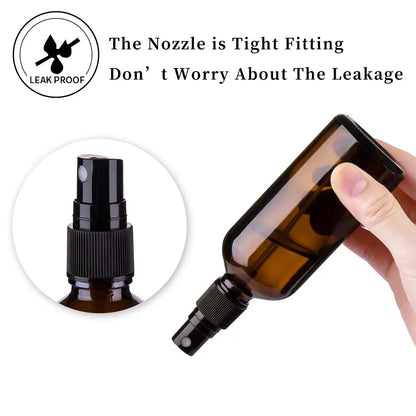 Amber Glass Spray Bottles – 5ml-100ml Travel Refillable Perfume & Essential Oil Atomizer