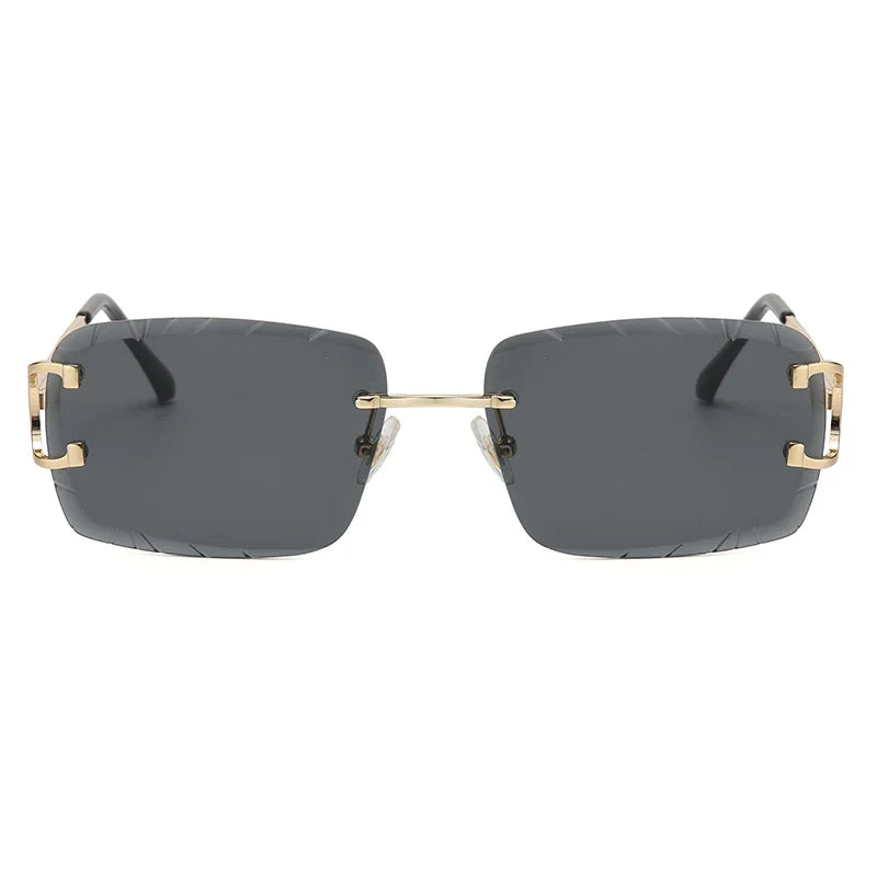 Square Rimless Glasses – Trendy Metal High-Grade Sunglasses for Men and Women – Street Style Eyewear
