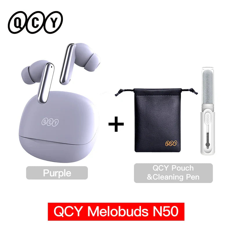 QCY Melobuds N50 Wireless Earphones – Bluetooth 5.4, ANC, 6-Mic Clear Call, Multipoint Connection Earbuds