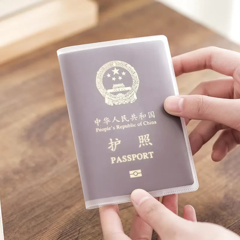 Passport Protective Cover - Transparent Frosted Waterproof PVC Document Case, 1–3 Pack