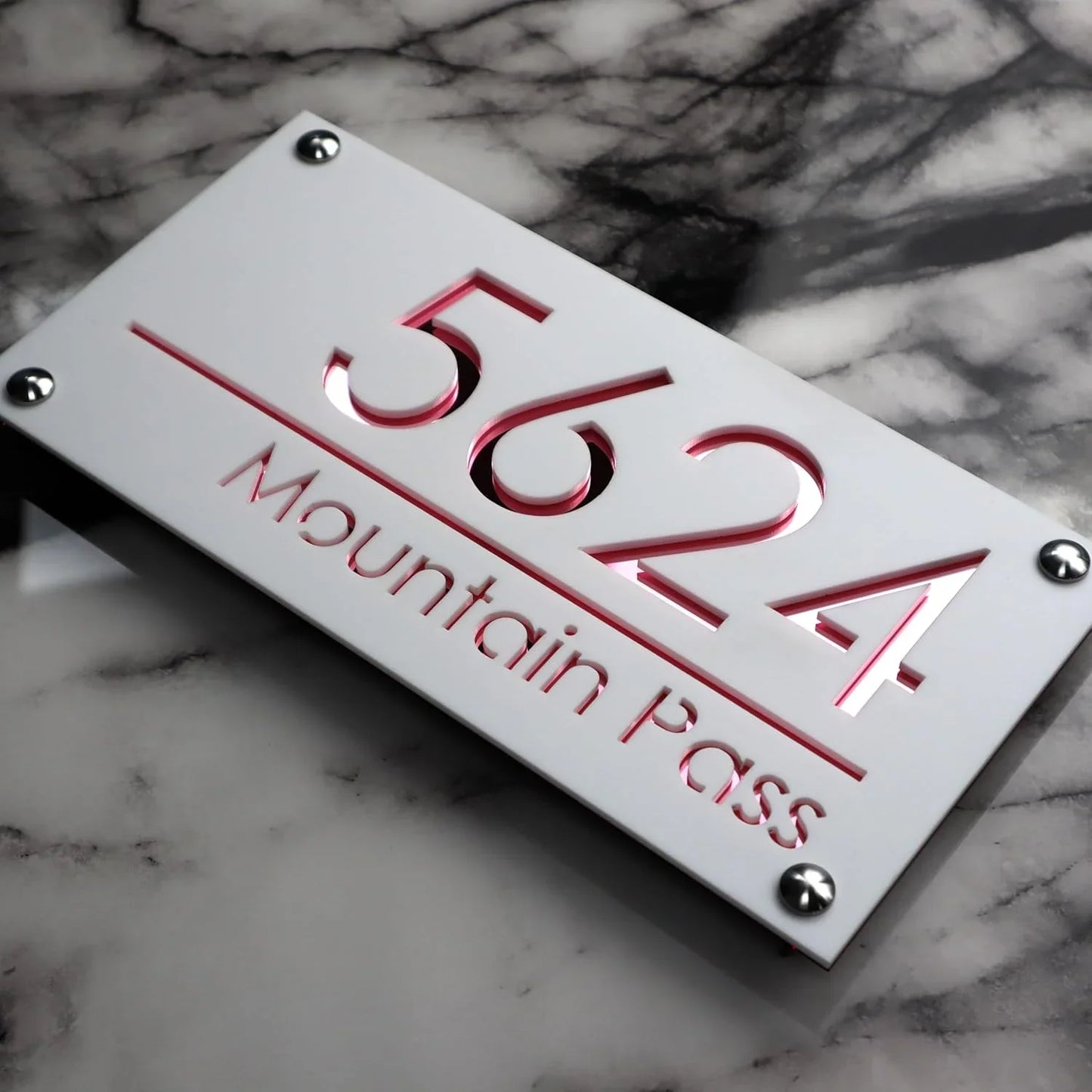 Personalized Large House Numbers Sign – Modern 3D Laser-Cut Acrylic Residential Street Number Plate