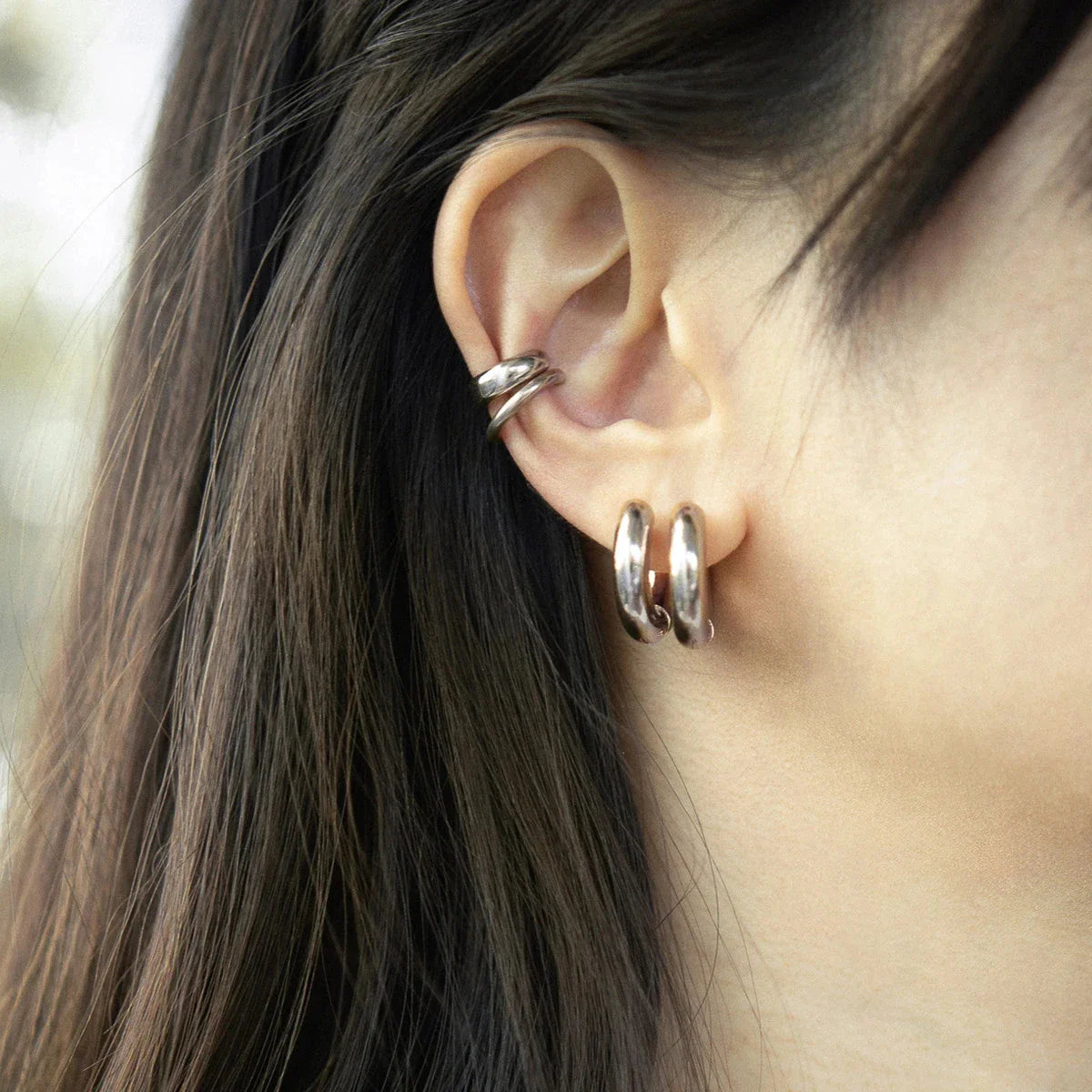 20mm Stainless Steel Hoop Earrings – Smooth Round Chunky Huggie Earrings for Women Jewelry Accessories