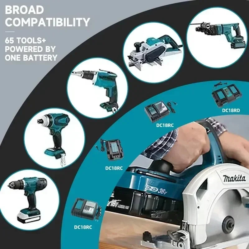 Genuine Makita 6AH BL1860 18V Li-Ion Battery — Replacement for BL1850 & BL1840, Compatible with 18V Screwdrivers, BMS TPCELL