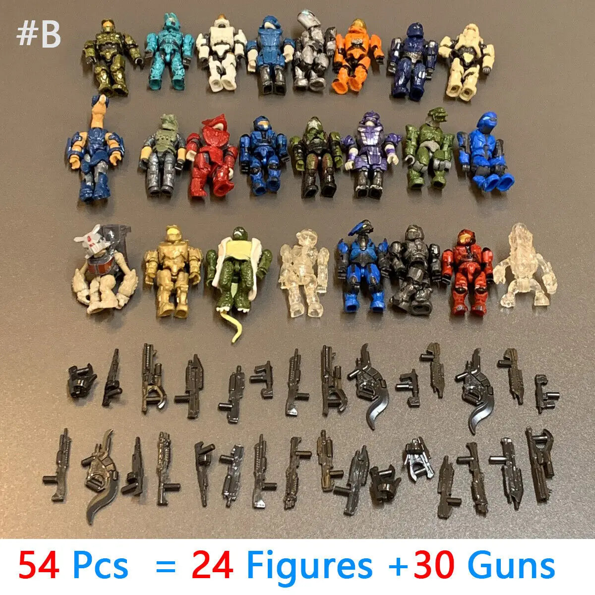 Mega Construx Lot – Master Chief, Elite, Grunt & MOTU He-Man Figures with Weapons