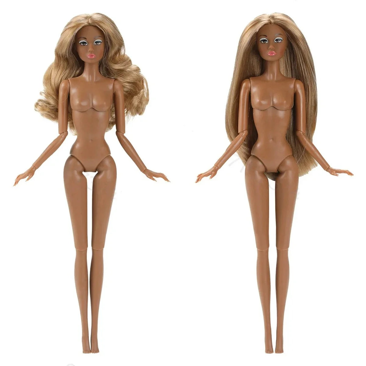 32cm Star FR Supermodel Doll — 1/6 Nude Fashion Doll with Trend Makeup, Curly & Straight Hair, White/Black/Wheat Skin DIY Dress-Up Toy