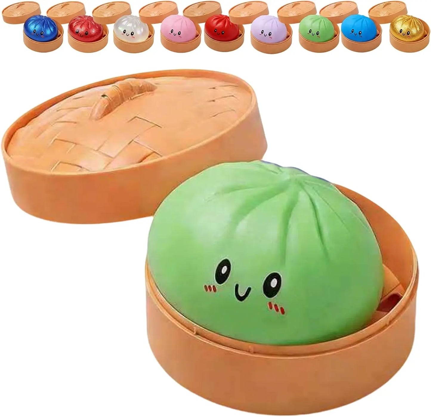 a2027 Glitter Dumpling Squishy – Sensory Squeeze Toy with Box for Stress Relief