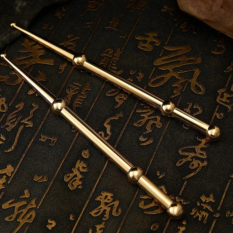 Brass Acupressure Pen – Ear Acupoint Massage Stick for Eyesight Improvement & Meridian Therapy
