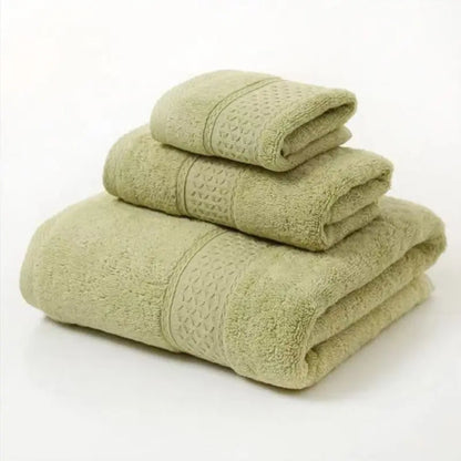 3pcs Luxurious Cotton Towel Set – Ultra Soft, Highly Absorbent Bath, Hand & Washcloth Towels for Home Bathroom