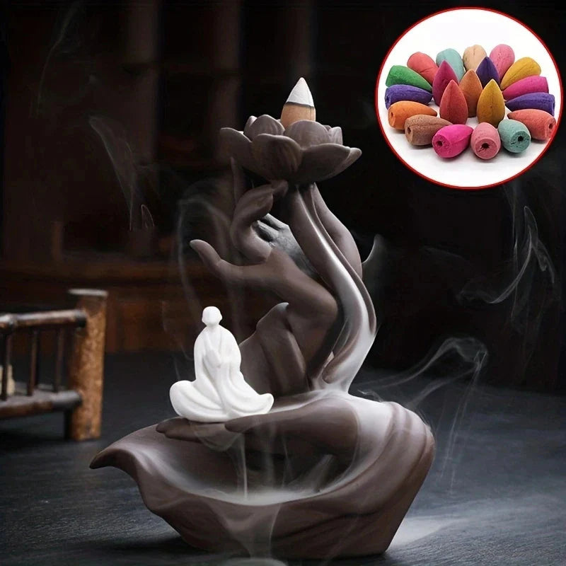 Backflow Incense Cones - Mixed Floral, Lavender, Sandalwood & Aloes Natural Scents