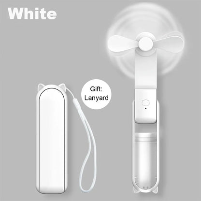 Portable Mini Handheld Fan | 2000mAh USB Rechargeable Foldable Fan with 3 Speeds & Power Bank for Travel