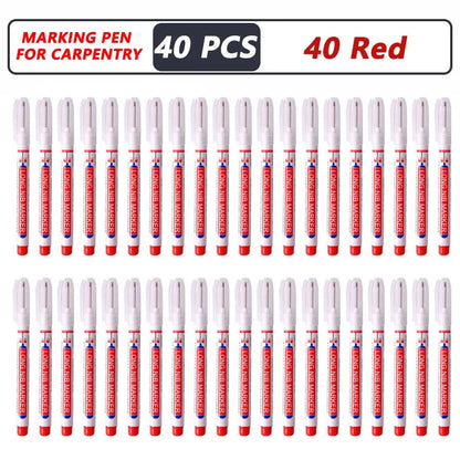 20mm Deep Hole Marker Pen Tips - Long Nib Waterproof Markers for Metal, Woodworking & Bathroom Decoration