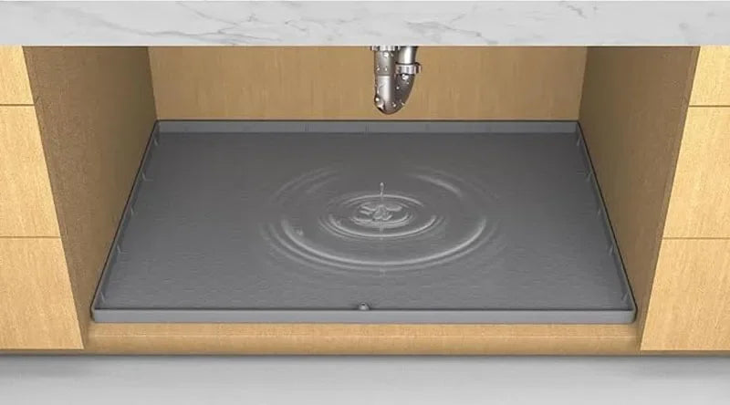 Waterproof Under Sink Mat | Flexible Silicone Cabinet Liner & Protector for Kitchen & Bathroom