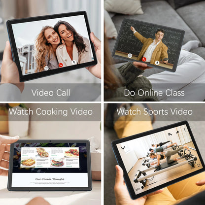 VASOUN Android 14 Tablet 10.1" — 12GB RAM, 128GB ROM, Octa-Core, Dual SIM 4G, WiFi 2.4G/5G, GPS